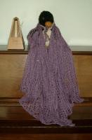 beady little eyed bird in purple baby alpaca and zephyr