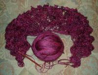 second Geisha yarn shawl in Backstabber colorway