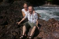 Elliott and Lara before the wave hits